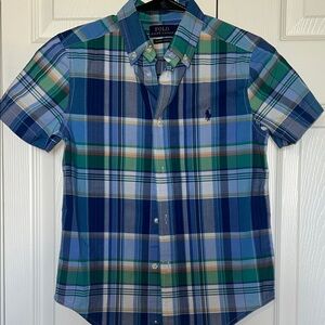 Polo by Ralph Lauren Kids Blue and Green Plaid Shirt